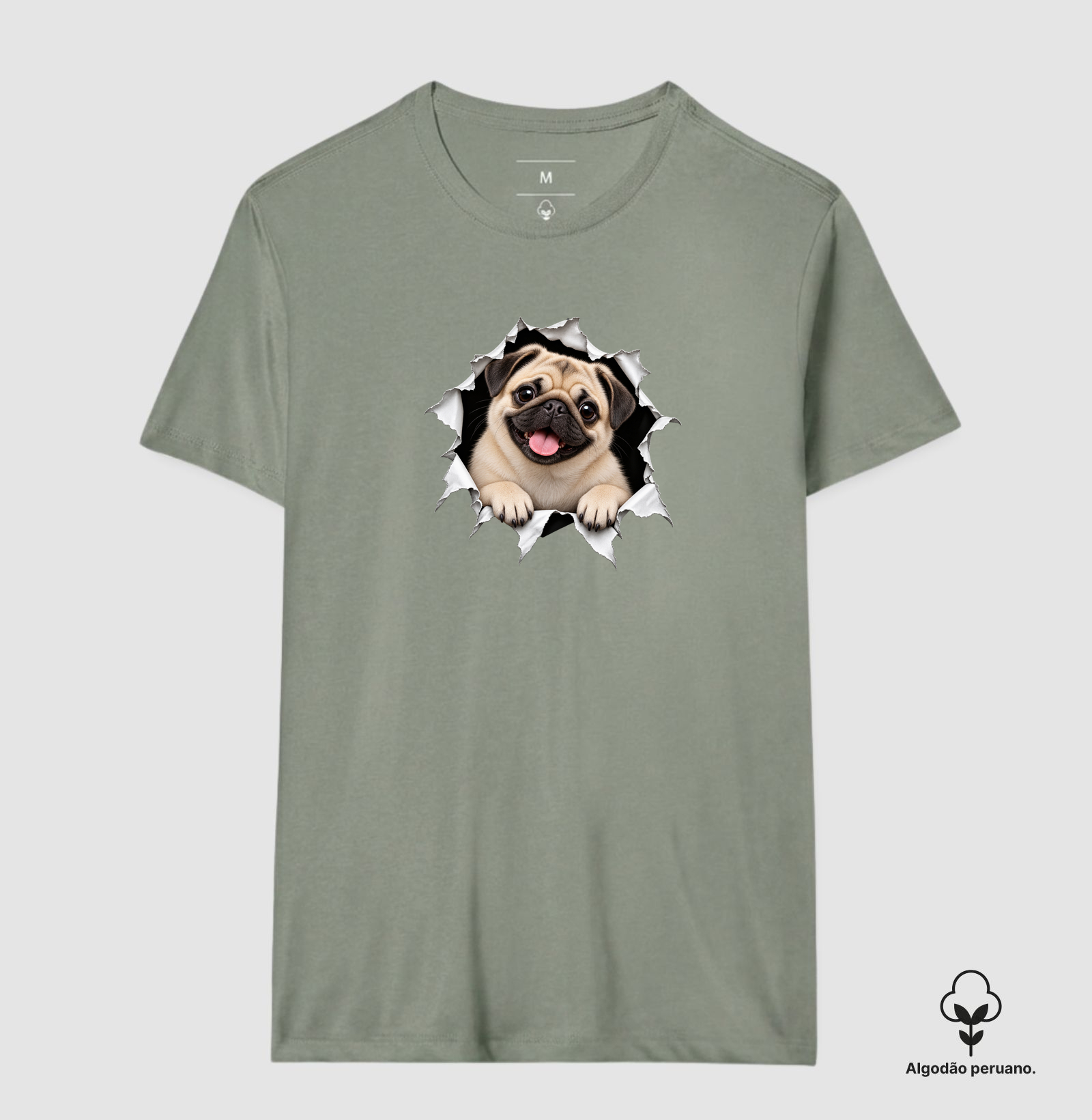 Pug Saindo da Camiseta - Imagem 6