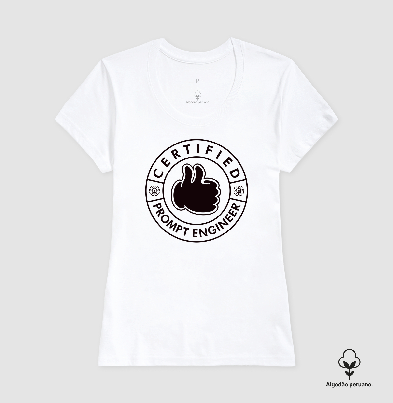 Camiseta Algodão Peruano Engenheiro de Prompt Certificado - Imagem 5