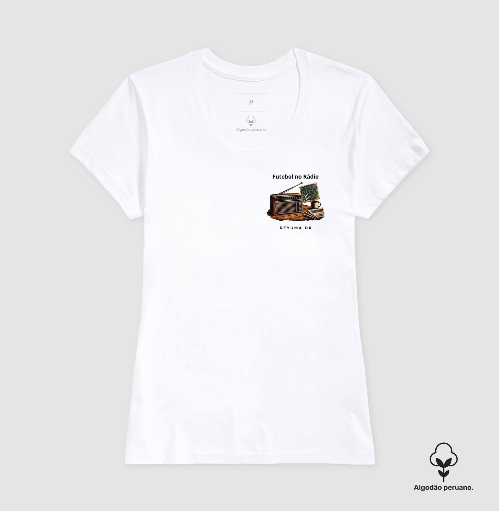 "Futebol no Rádio" - Futeboli - Camiseta Algodão Peruano Masculina, Feminina e Babylook - Imagem 8