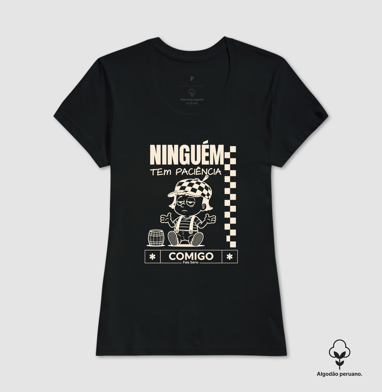 Camiseta Algodão Peruano Ninguém tem paciência comigo - Imagem 5