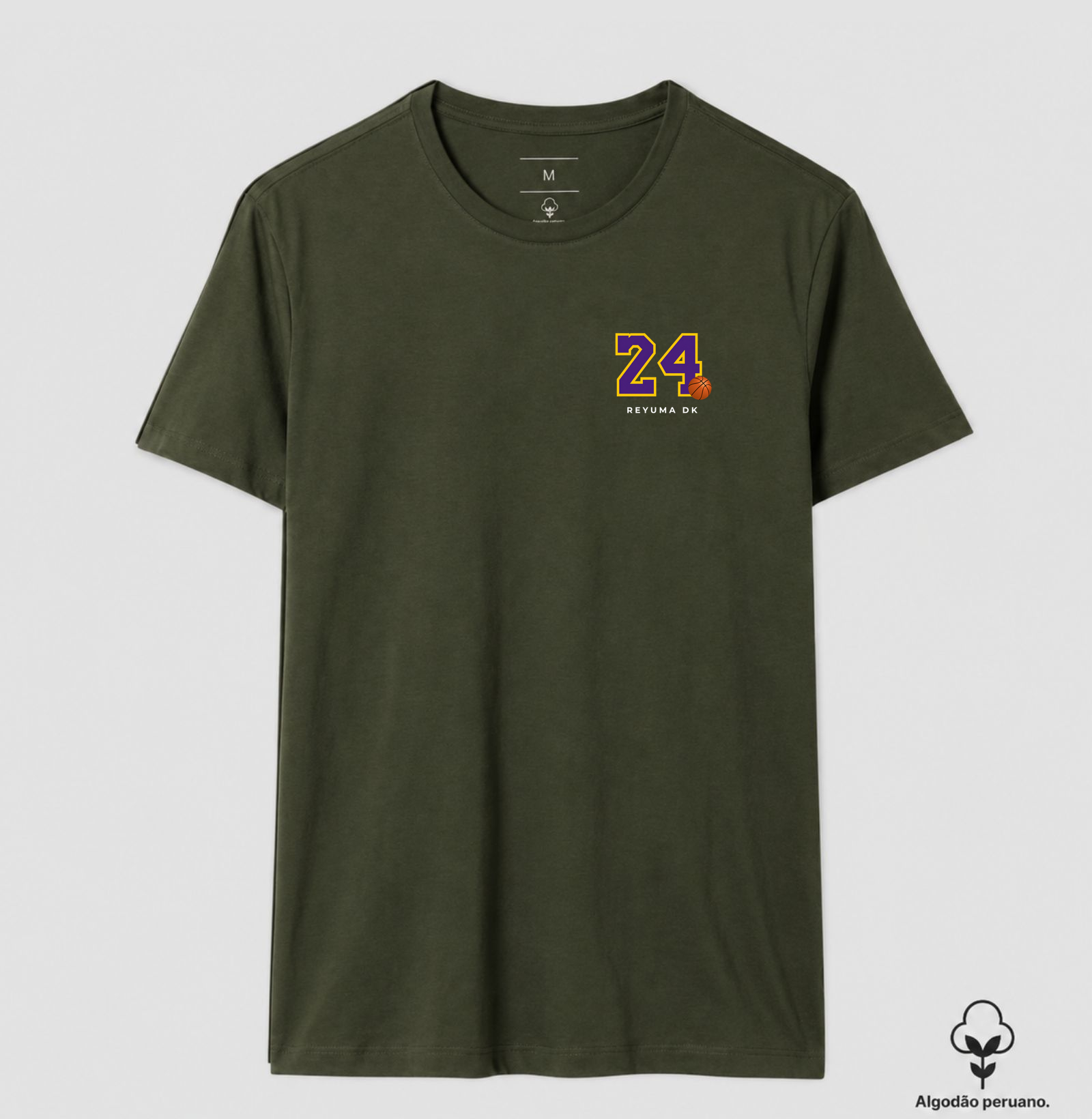 Camiseta Masculina de Algodão Peruano Basquete "24 Mamba" - Imagem 5