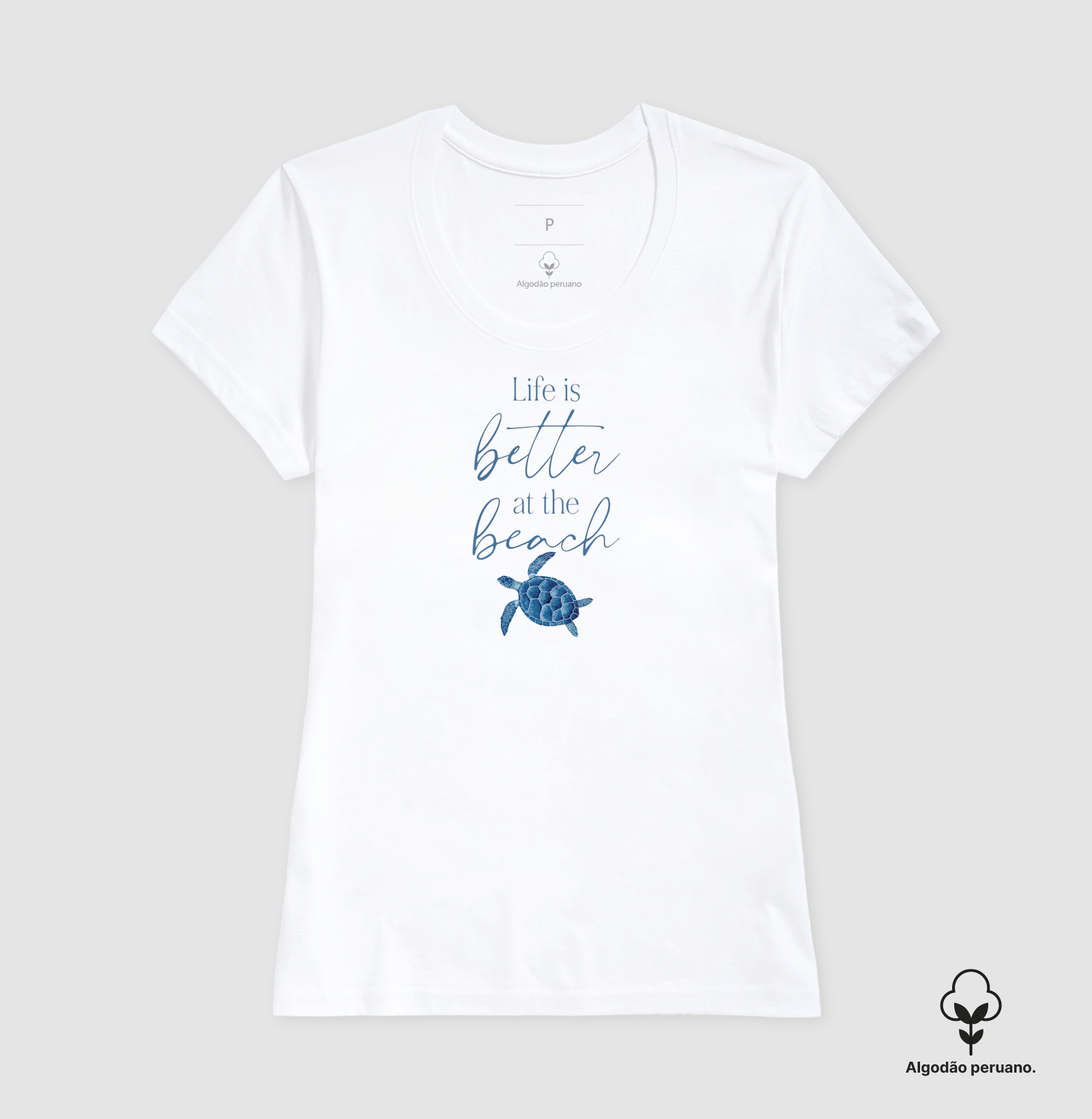 Life is better at the beach Algodão Peruano - Imagem 3