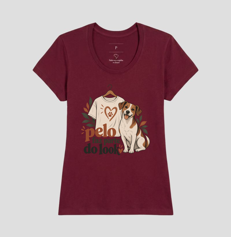 Camiseta Cachorro Humor "pelo faz parte do look" | Pelo & Pano - Imagem 19