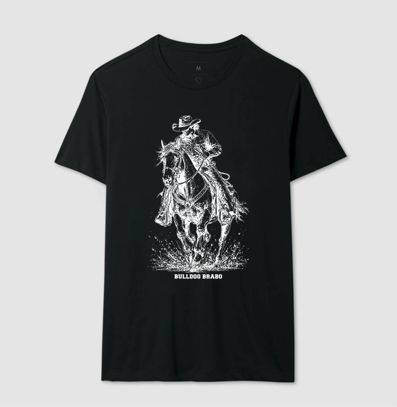 Cowboy Riding Horse Bulldog Brabo - Imagem 3