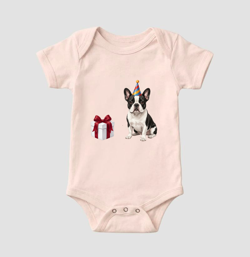 Bulldog (Buldogue) Francês Preto e Branco - Aniversário - Imagem 5