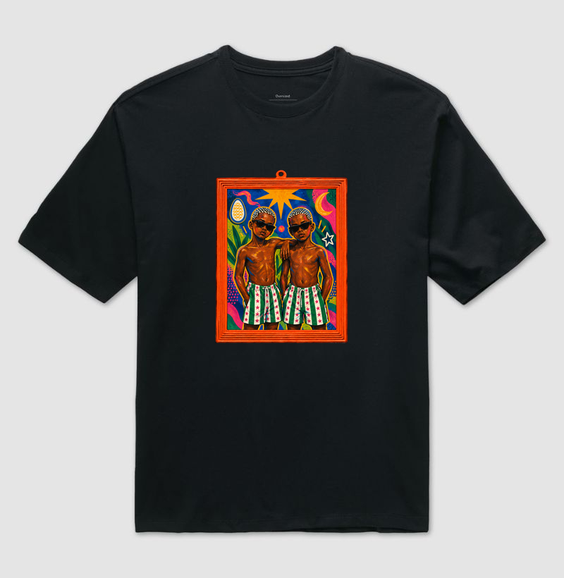 Camiseta Oversized São Cosme e Damião Moldura Espelho - Imagem 2