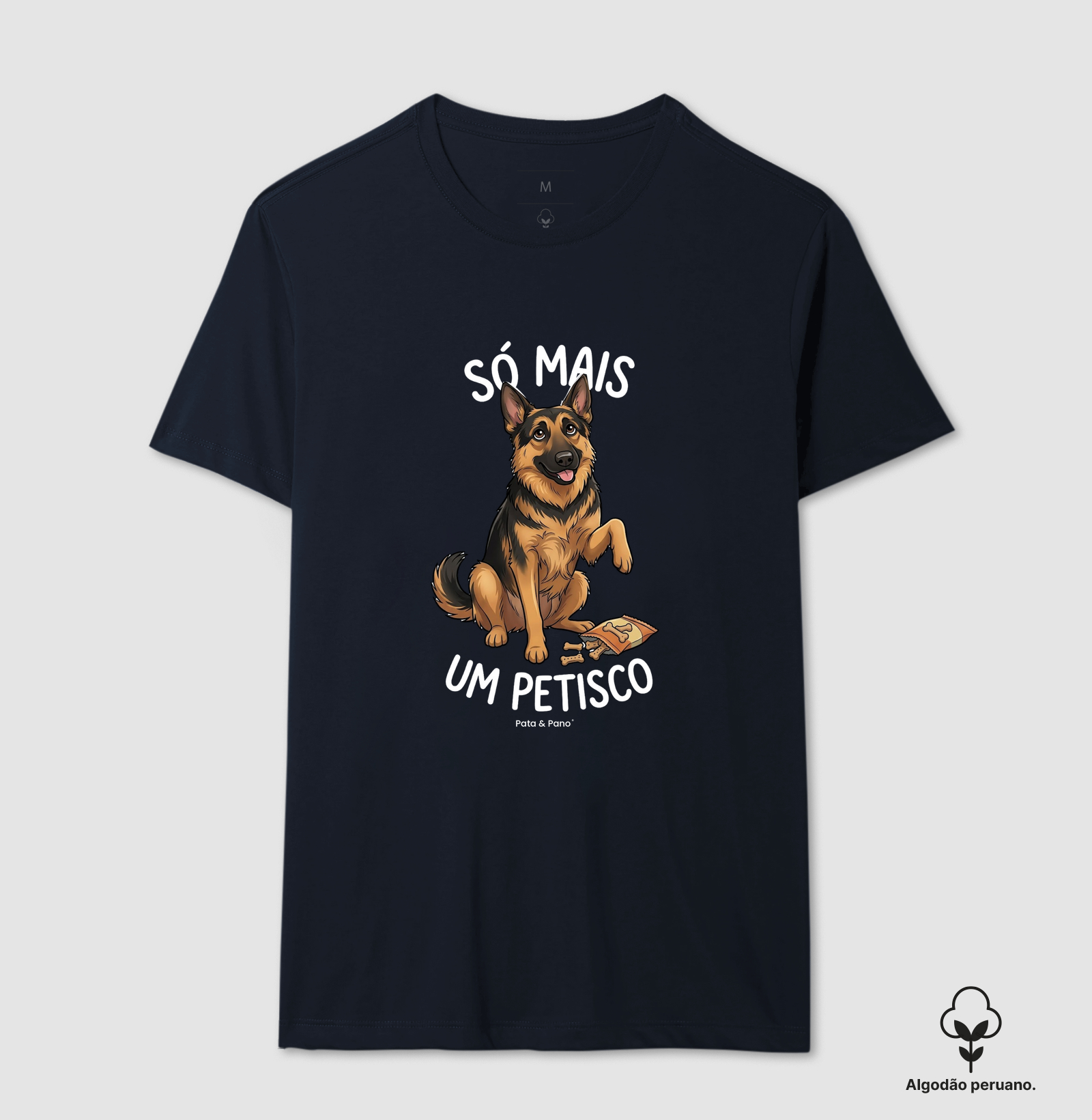 CAMISETA ALGODÃO PERUANO PASTOR ALEMÃO PETISCO - Imagem 2