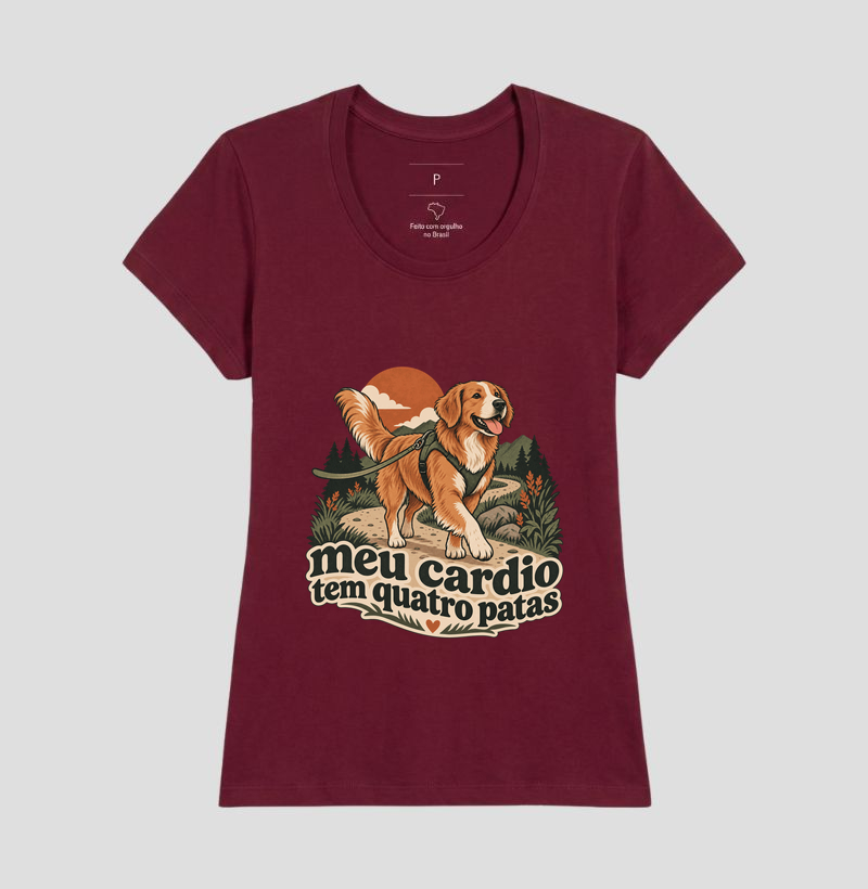 Camiseta Cachorro Passeio "meu cardio tem quatro patas" | Pelo & Pano - Imagem 20