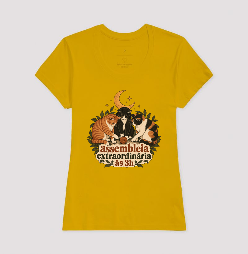 Camiseta Vários Gatos "assembleia extraordinária às 3h" | Pelo & Pano - Imagem 15