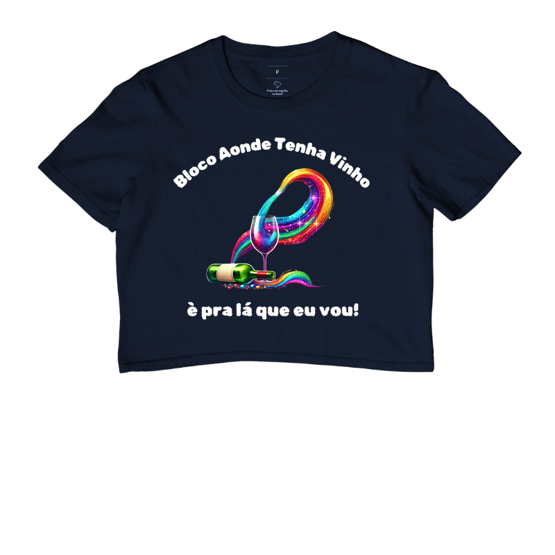 Camiseta Cropped Bloco do Vinho - Imagem 4