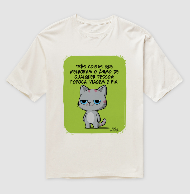 Camiseta Gato Sincero Fofoca Viagem e Pix - Imagem 4