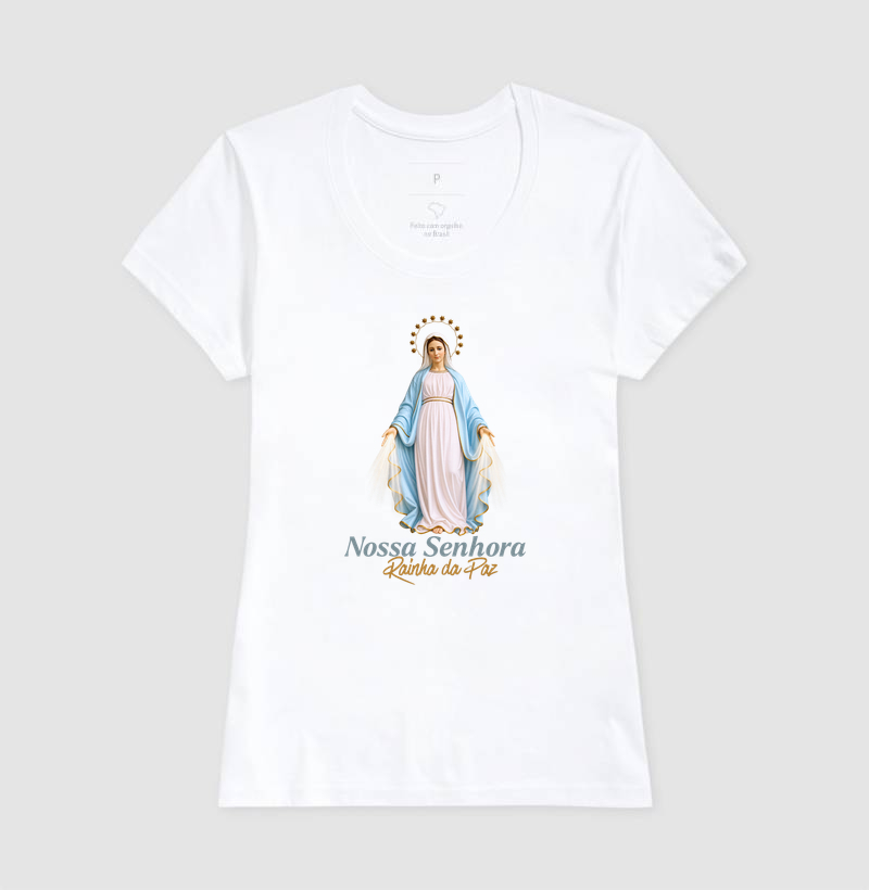 Camiseta Católica Nossa Senhora Rainha da Paz - Imagem 5