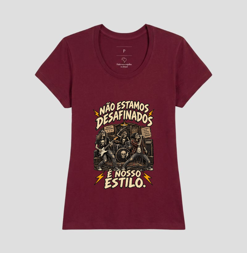 Camiseta Rock Não Estamos Desafinados – Caveiras, Guitarra e Estilo Rock’n’Roll - Imagem 13