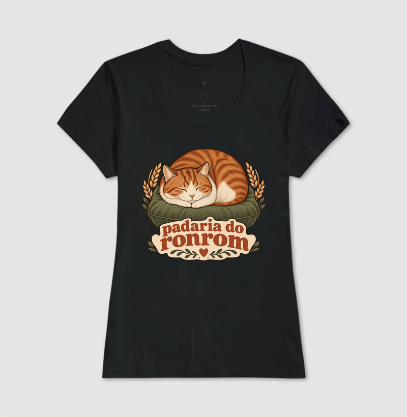 Camiseta Gato Pãozinho "padaria do ronrom" | Pelo & Pano - Imagem 3