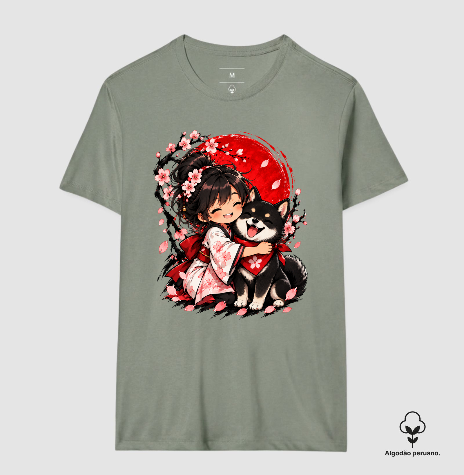 Sakura & Shiba — Amizade que Floresce (Preto) - Imagem 8