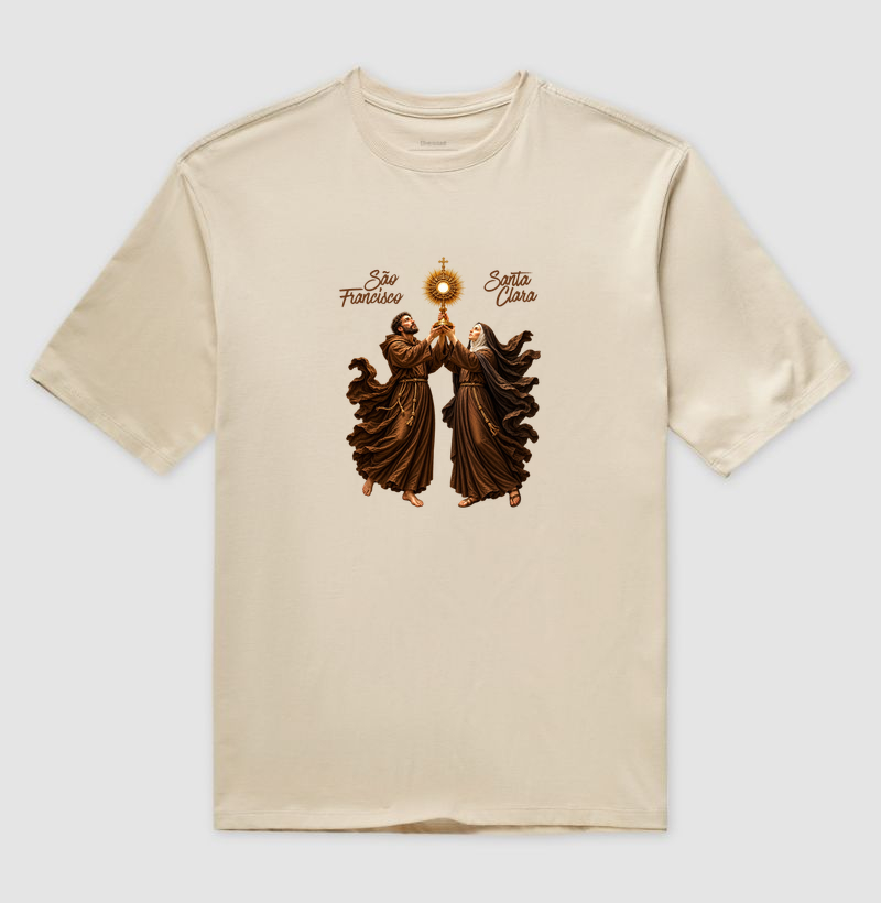 Camiseta Oversized São Francisco e Santa Clara de Assis - Adoradores do Santíssimo - Imagem 3