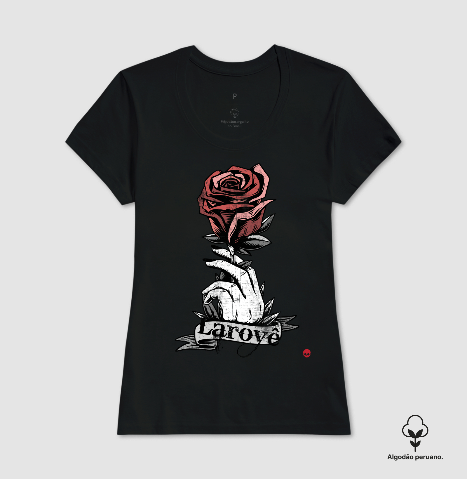 Camiseta Umbanda Laroyê Pombogira - Em Algodão Peruano - Imagem 4