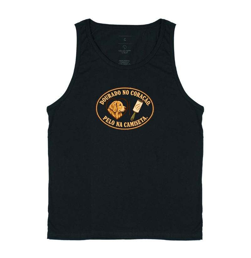 Dourado no coração. Pelo na camiseta. - Imagem 3