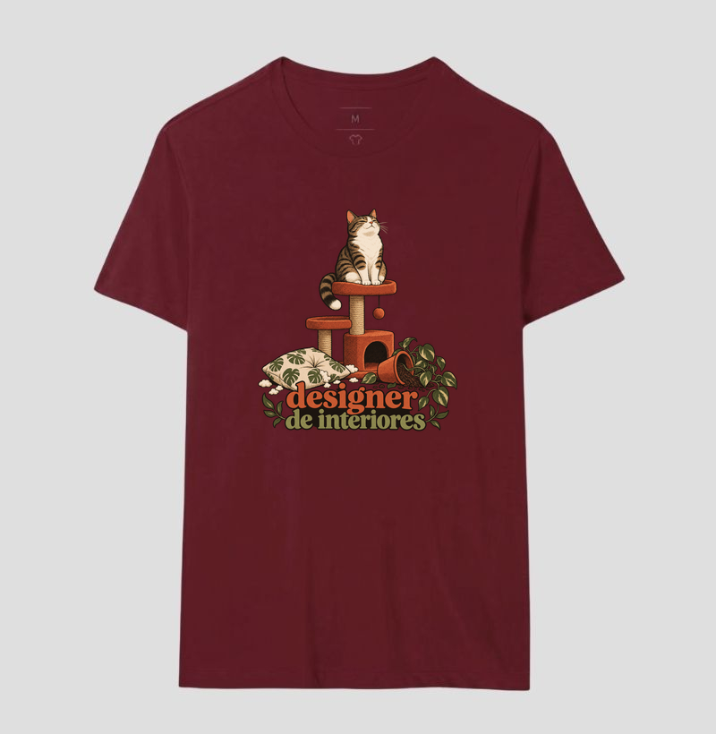 Camiseta Gato Humor "designer de interiores" | Pelo & Pano - Imagem 18