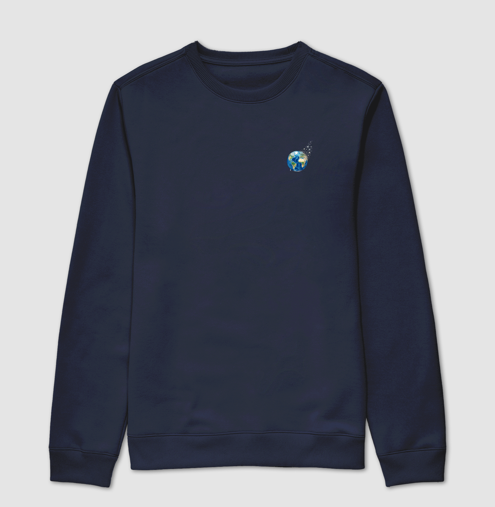 Camiseta Globo Terrestre Avioes Dispersos Bolso | Arte 3D Viagem Mundo Pocket | Colecao Viciados em Viagem - Imagem 5