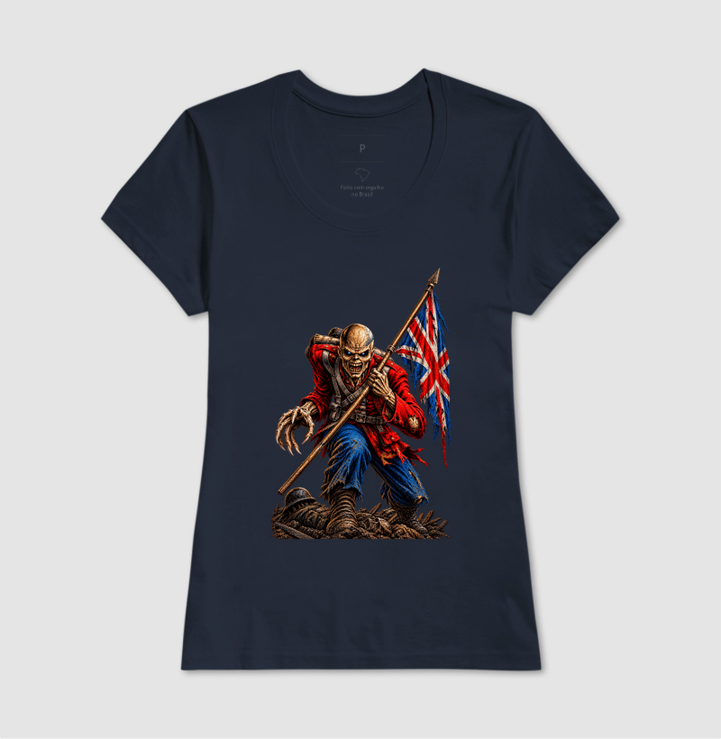 Camiseta Heavy Metal Caveira Soldado Britânico – Estampa Rock Dark Iron Maiden - Imagem 7