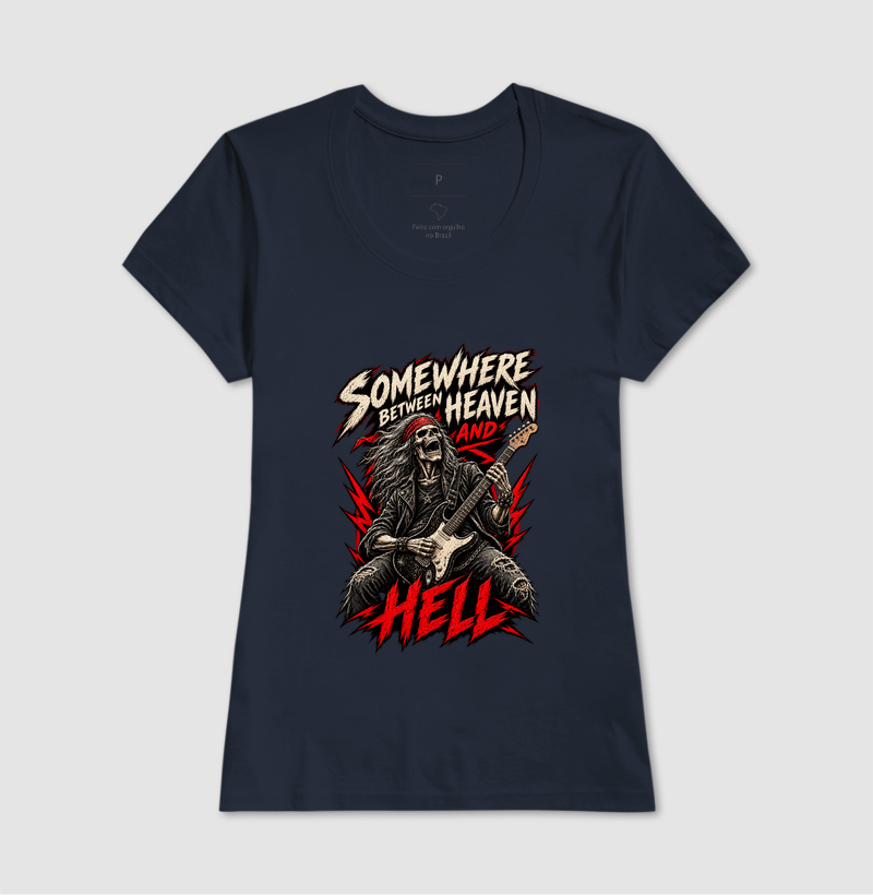 Camiseta Rock Somewhere Between Heaven and Hell - Imagem 7