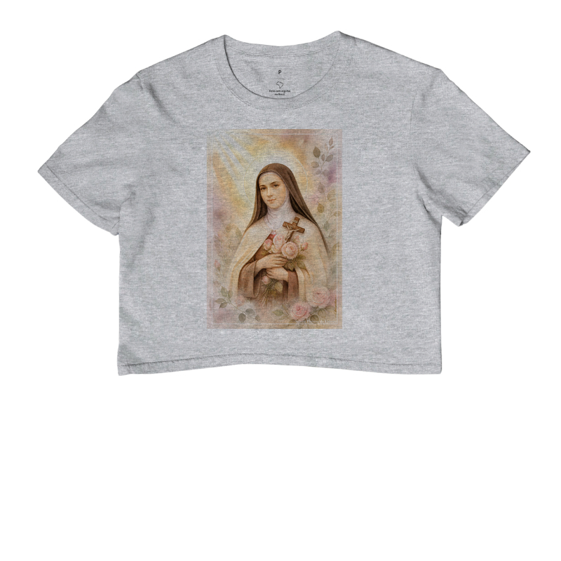 Santa Teresinha do Menino Jesus - Arte em Aquarela com Rosas - Imagem 6