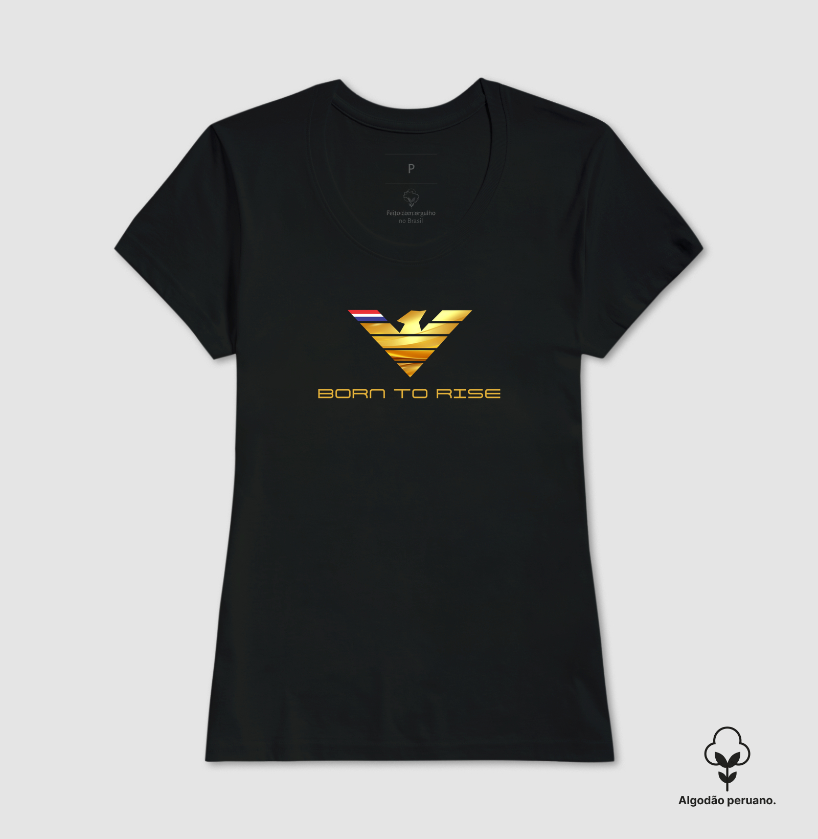 👑🦅 BORN TO RISE | A Grandeza de Quem Nasceu para Conquistar A estampa Born to Rise é uma verdadeira obra de arte que transmite poder, excelência e liderança. Com uma águia majestosa em dourado reluzente, símbolo universal de visão, liberdade e força, esta criação representa aqueles que não se contentam com o comum e estão sempre em busca de voos mais altos. - Imagem 4