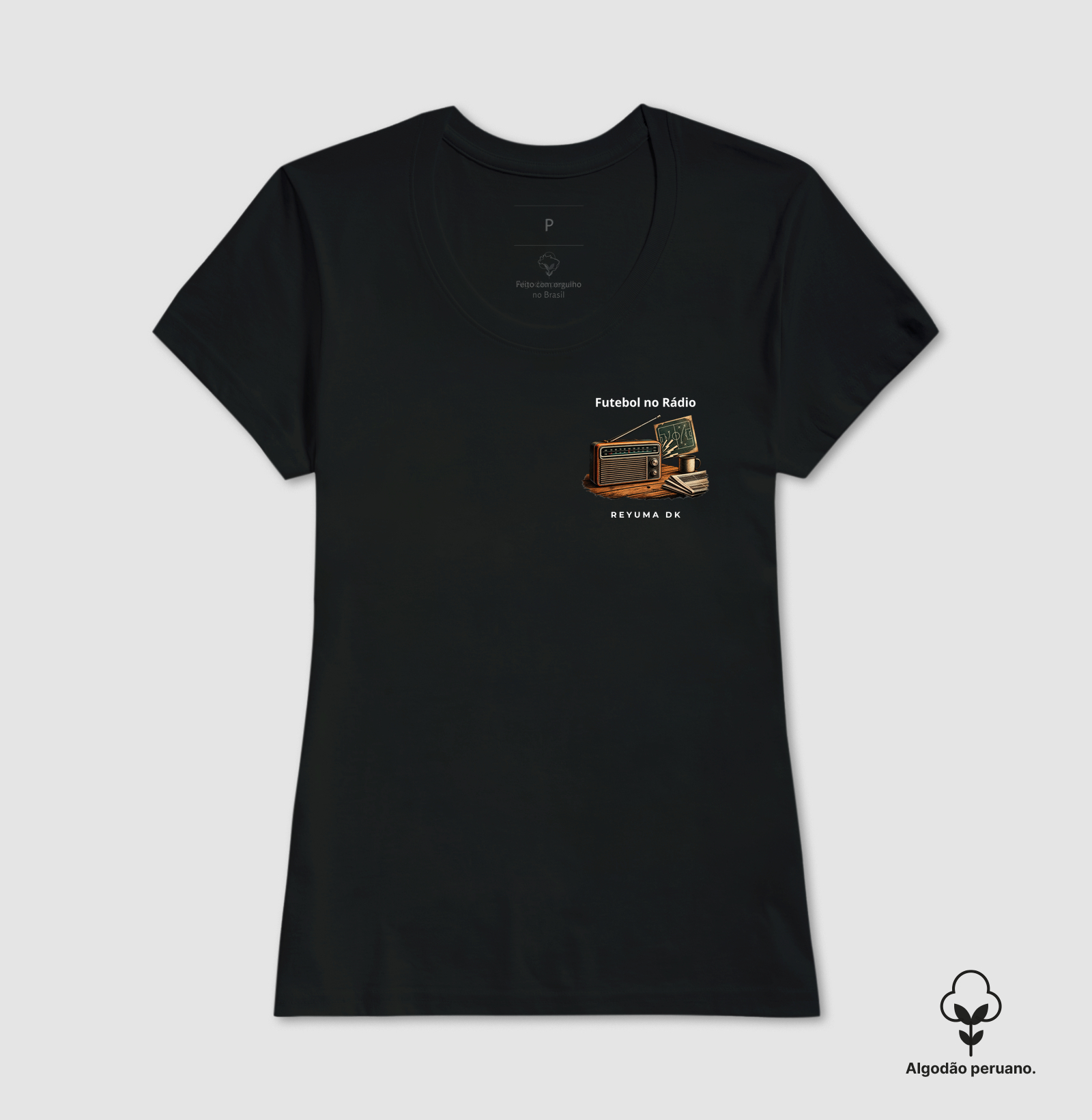 "Futebol no Rádio" - Futeboli - Camiseta Algodão Peruano Masculina, Feminina e Babylook - Imagem 7
