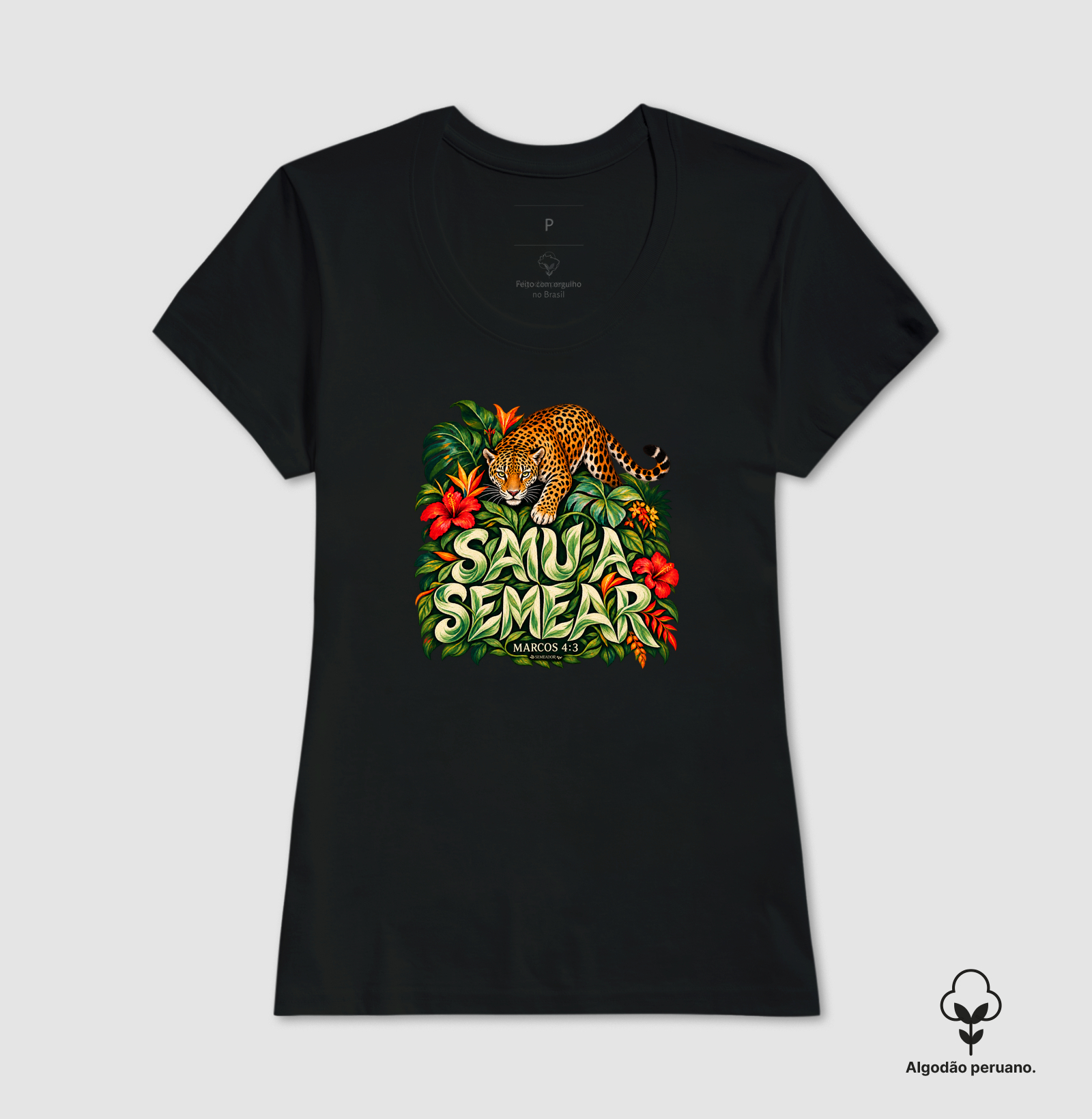 Camiseta Algodão Peruano Feminina Cristã Saiu a Semear - Camiseta Algodão Peruano