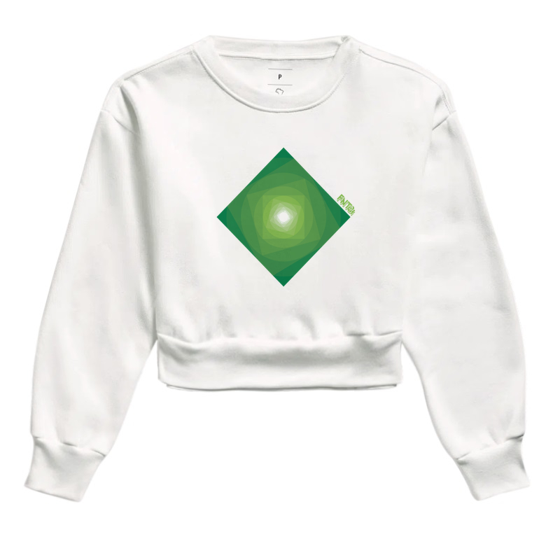 MOLETOM CROPPED "INFINITA FANTASIA" / VERDE MINIMAL 