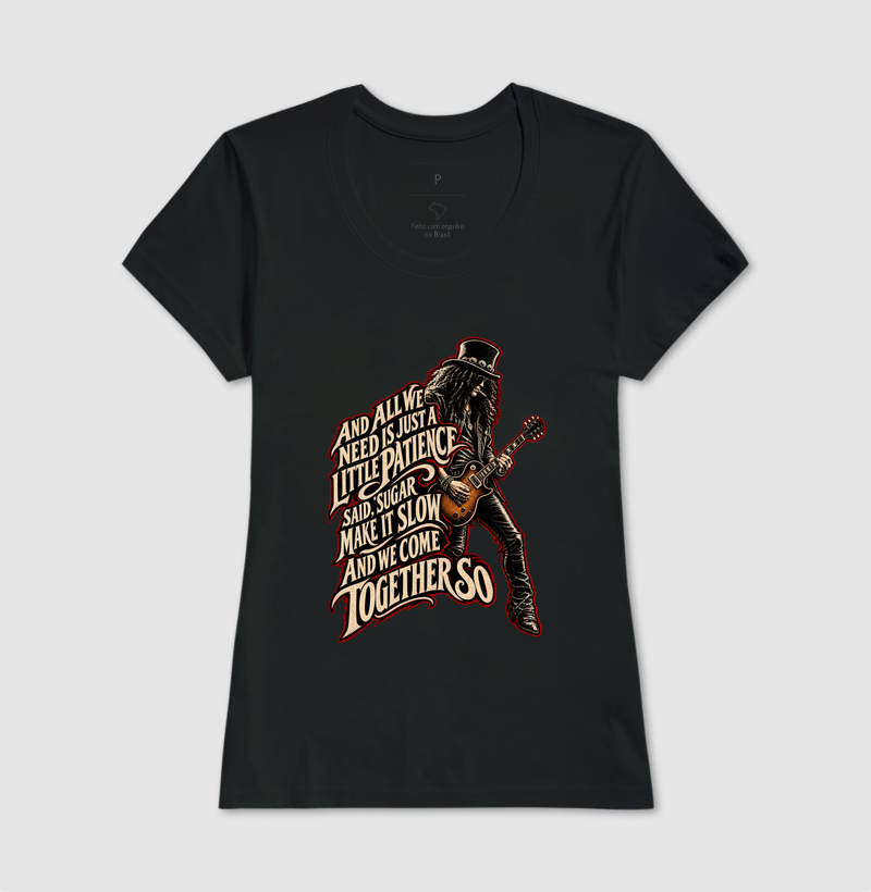 Camiseta Patience – Rock, Guitarra e Atitude | Estampa Vintage Rock - Imagem 3