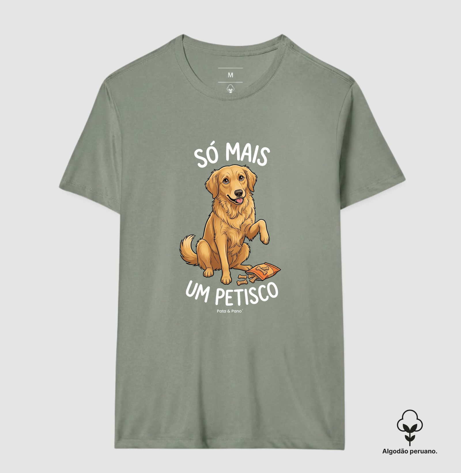 CAMISETA ALGODÃO PERUANO GOLDEN RETRIEVER PETISCO - Imagem 3