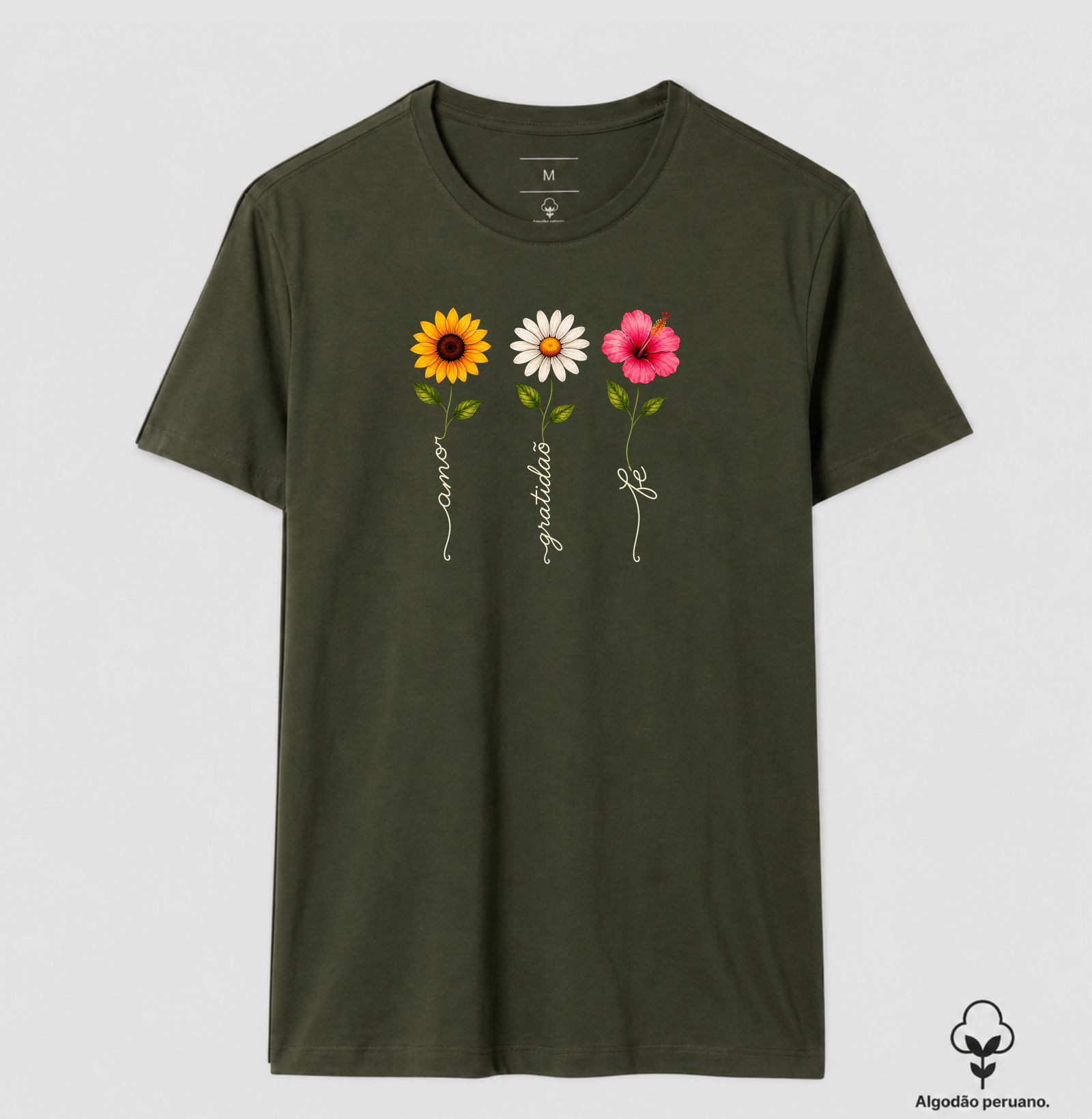 Camiseta Floresça com amor, fé e gratidão. - Imagem 2