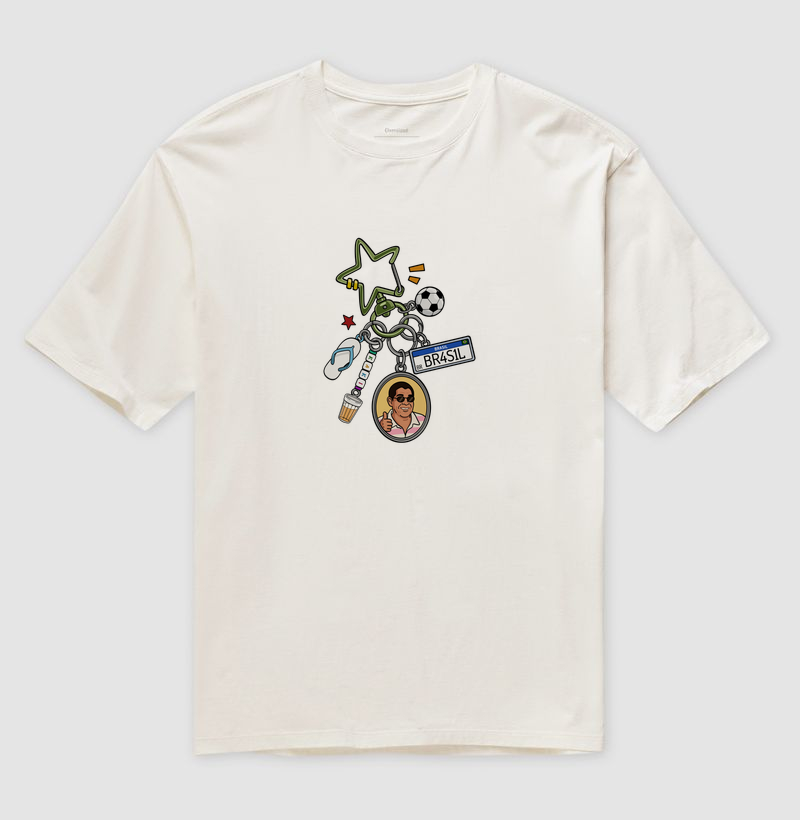 Camiseta Oversized Kaki Chaveiro - Imagem 4