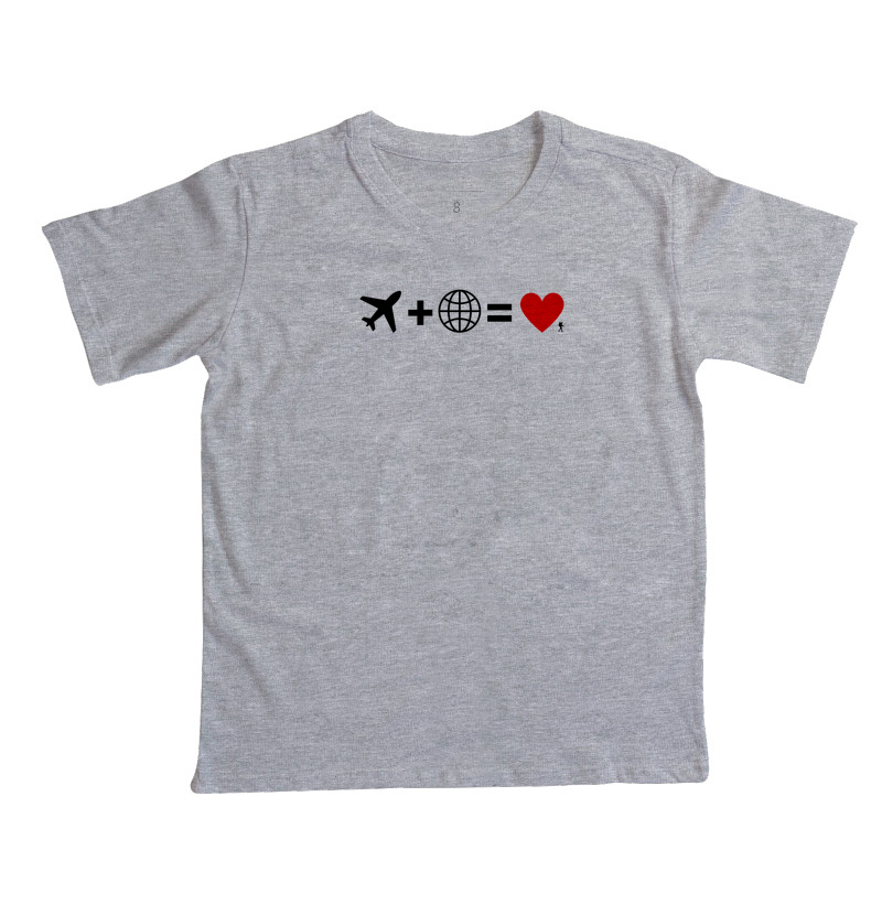 Camiseta Aviao Mais Mundo Igual Amor | Equacao Viagem Minimalista | Colecao Viciados em Viagem - Imagem 3