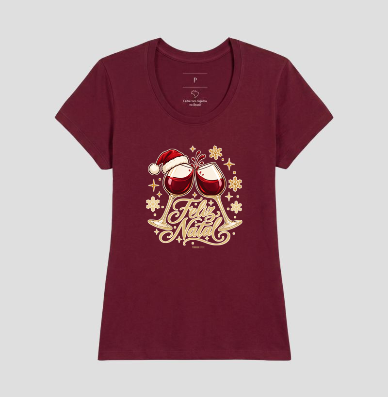 Camiseta Feliz Natal – Brinde de Taças de Vinho - Imagem 19