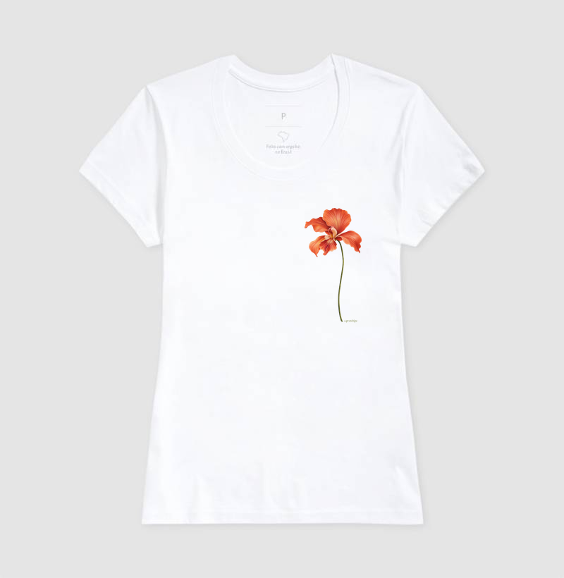 Camiseta Flor Laranja (estampa P) - Imagem 5
