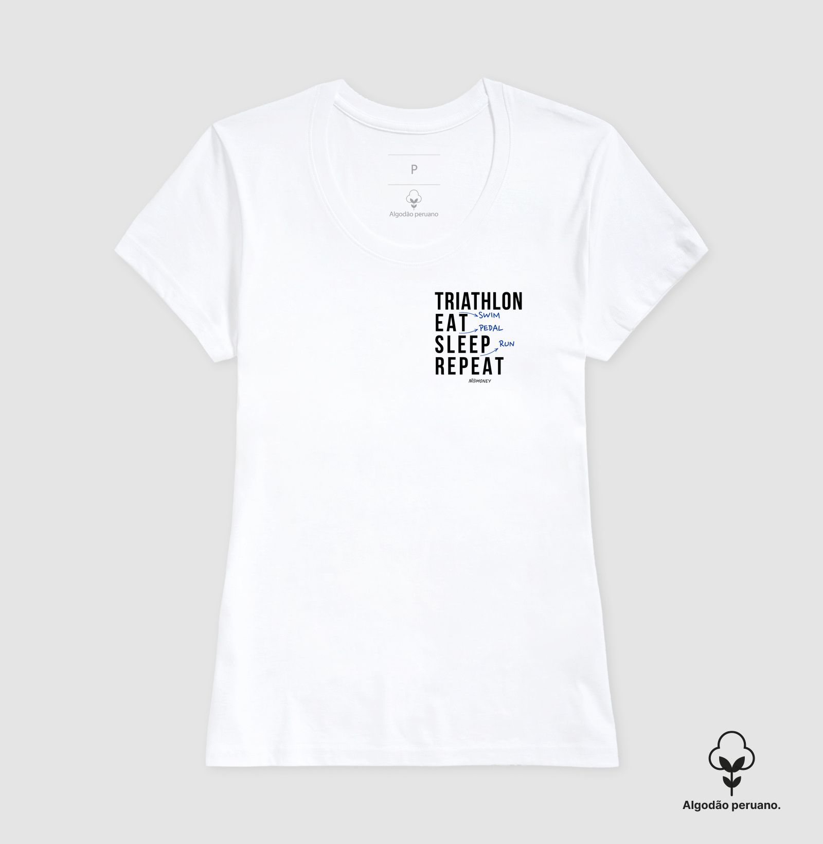 Camiseta Triathlon (Swim). Eat. Sleep. Repeat. - Algodão Peruano - Imagem 7