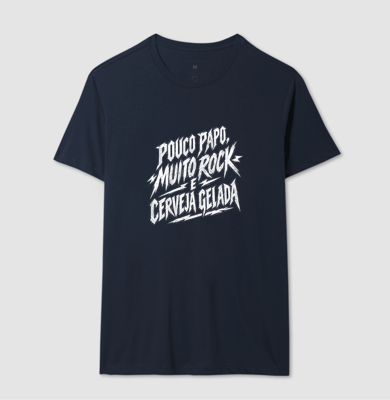 Camiseta Rock “Pouco Papo, Muito Rock e Cerveja Gelada” - Imagem 6