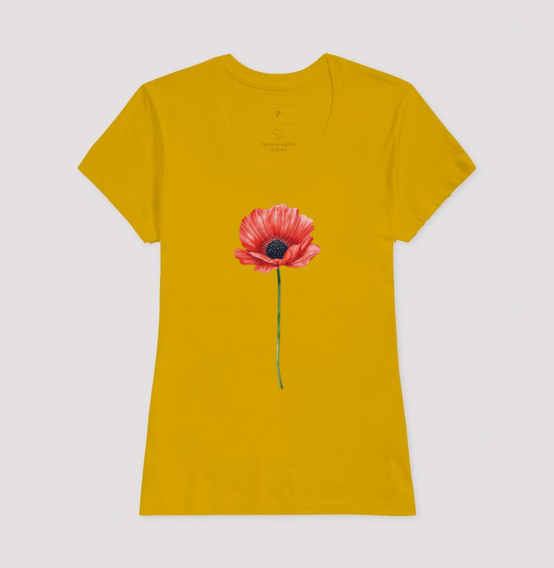 Poppy Bloom - Camiseta Algodão Premium - Imagem 15