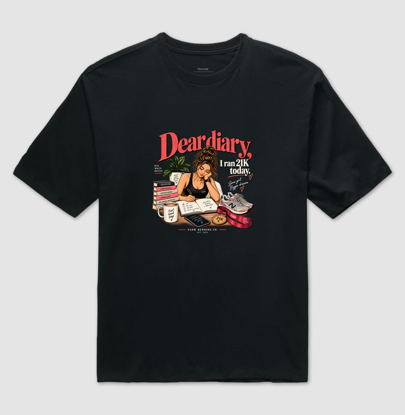 Camiseta Oversized Corrida - Dear Diary, I Ran 21k Today - Imagem 2