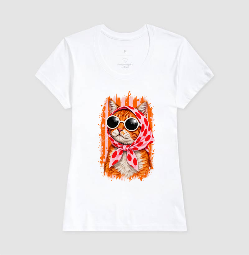 Gato Fashion Retrô Laranja  - Imagem 5