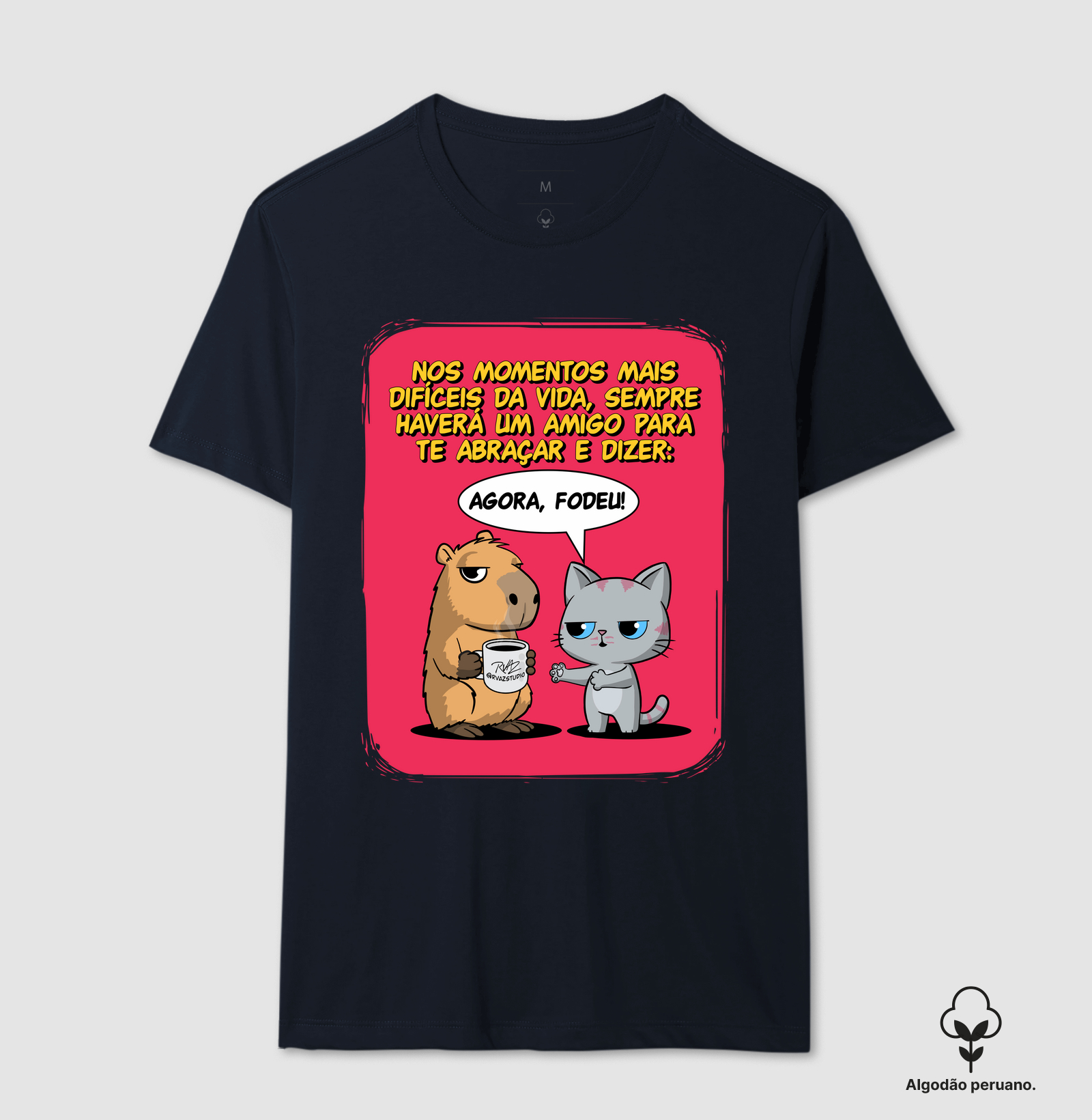 Camiseta Capivara e Gato Amigos - Imagem 2