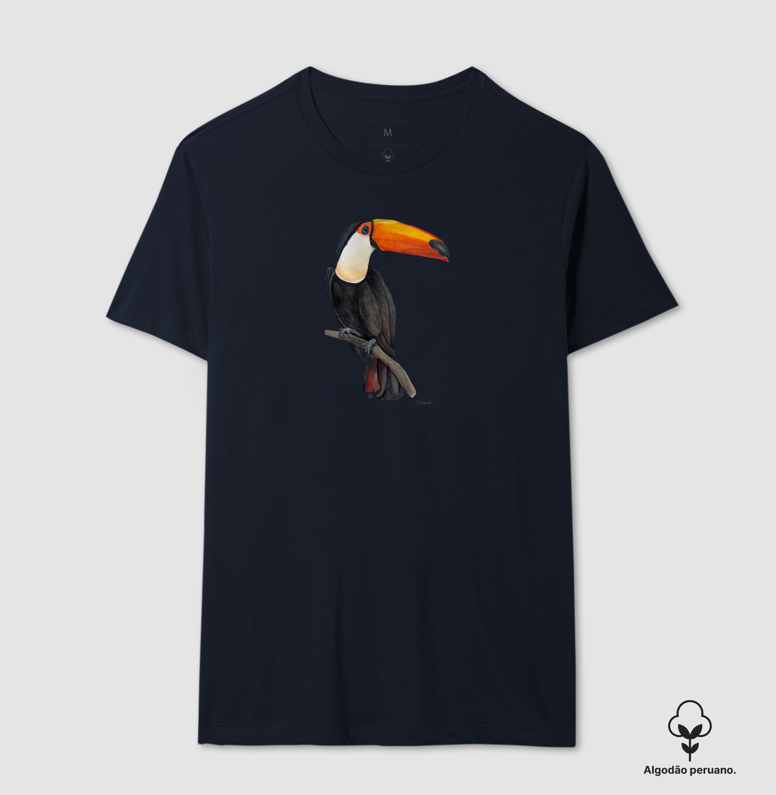 Camiseta Tucano Brasileiro em Aquarela – Arte por Taana -  Algodão Peruano  - Imagem 9