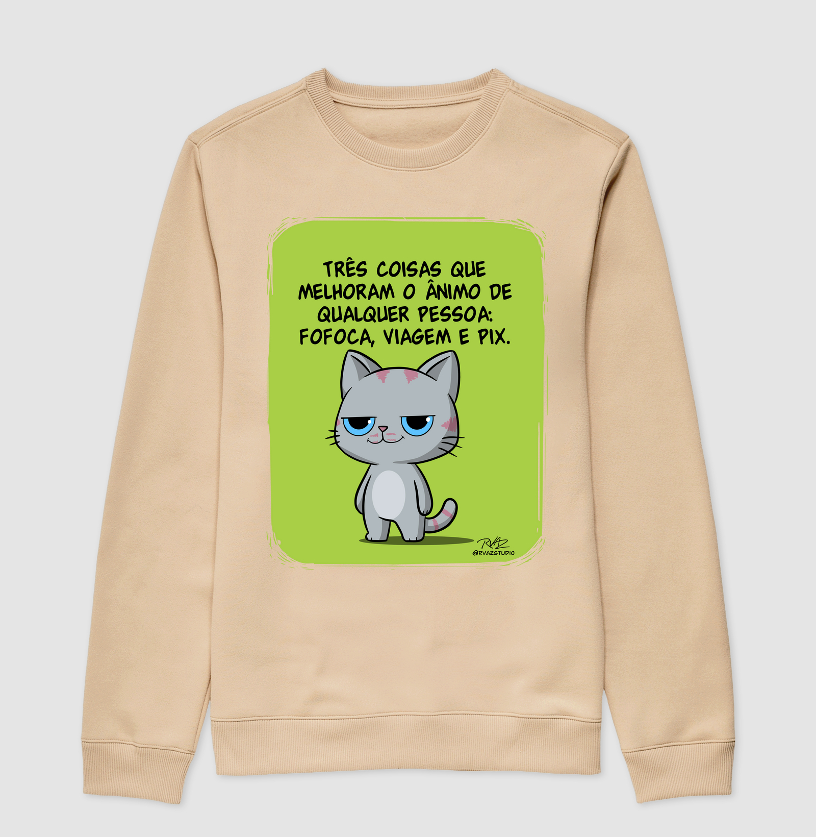 Camiseta Gato Sincero Fofoca Viagem e Pix - Imagem 3