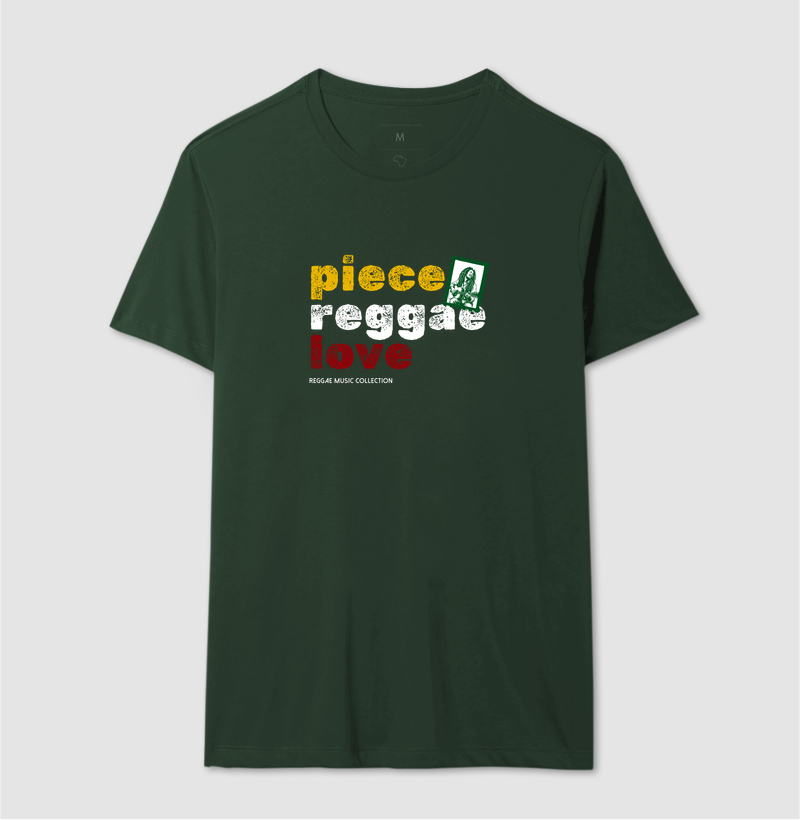 Camiseta Piece. Reggae. Love. Coleção Reggae.  Masculino e feminino. Algodão Premium. - Imagem 11