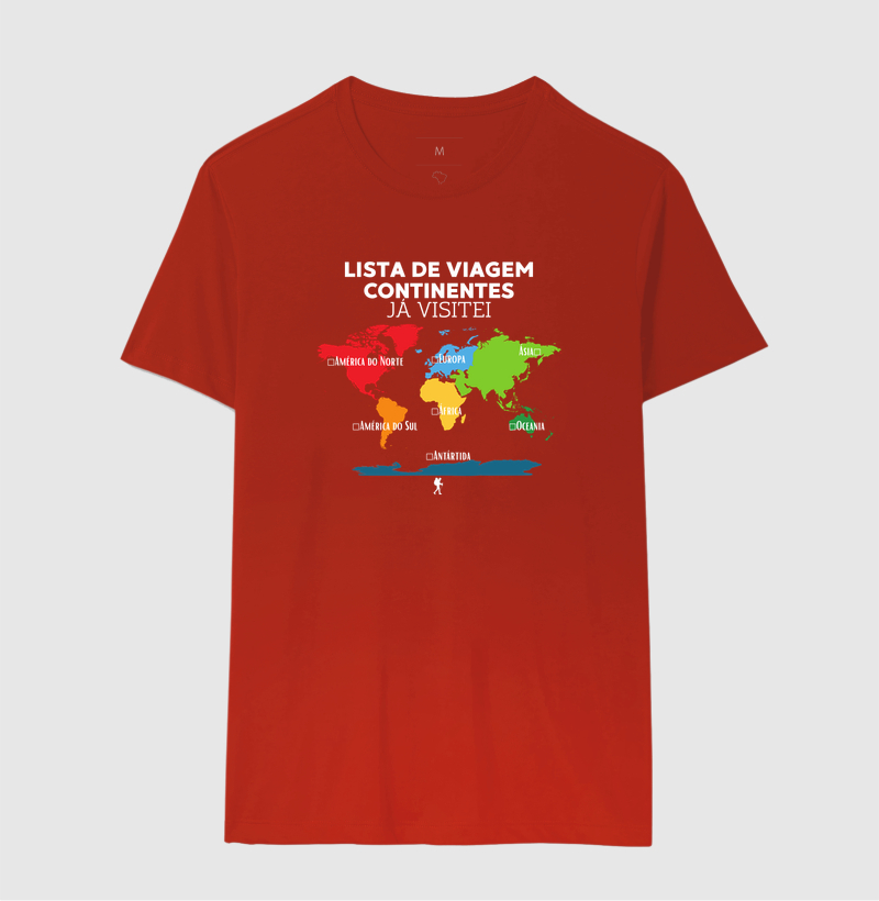 Camiseta Lista de Viagem Continentes Ja Visitei | Mapa Mundi Auto Personalizavel | Colecao Personalizaveis - Imagem 13