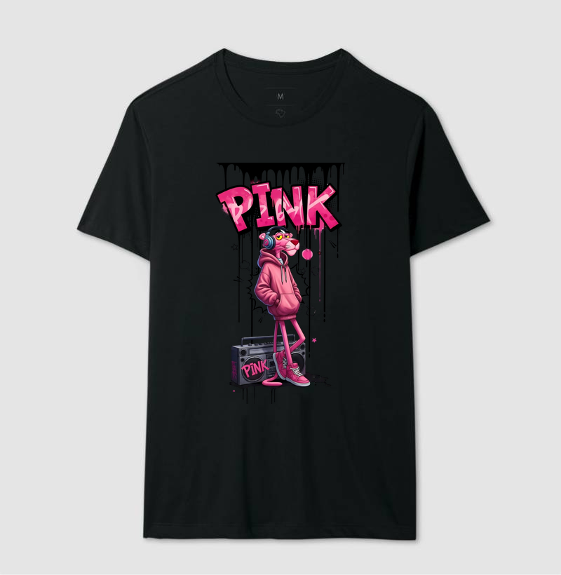 Camiseta Pantera Cor de Rosa Rap - Imagem 2