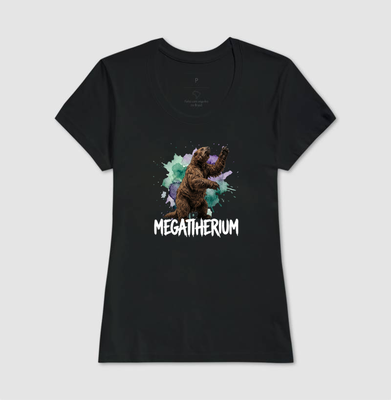  Camiseta Dinossauro Megatherium Algodão Premium Dinoloco  - Imagem 3